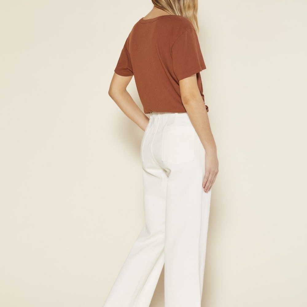 Outerknown white denim Field pants crop wide leg